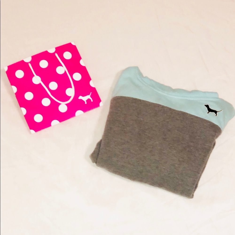 PINK VS Teal and Gray Sweatshirt